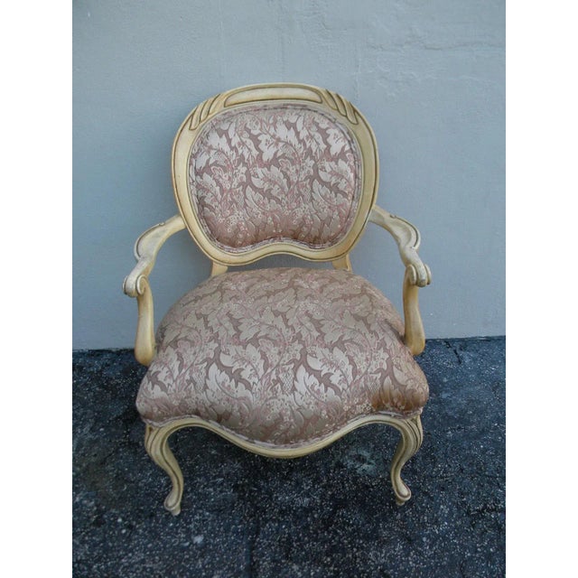 French French Painted Living Room Side Chair For Sale - Image 3 of 11