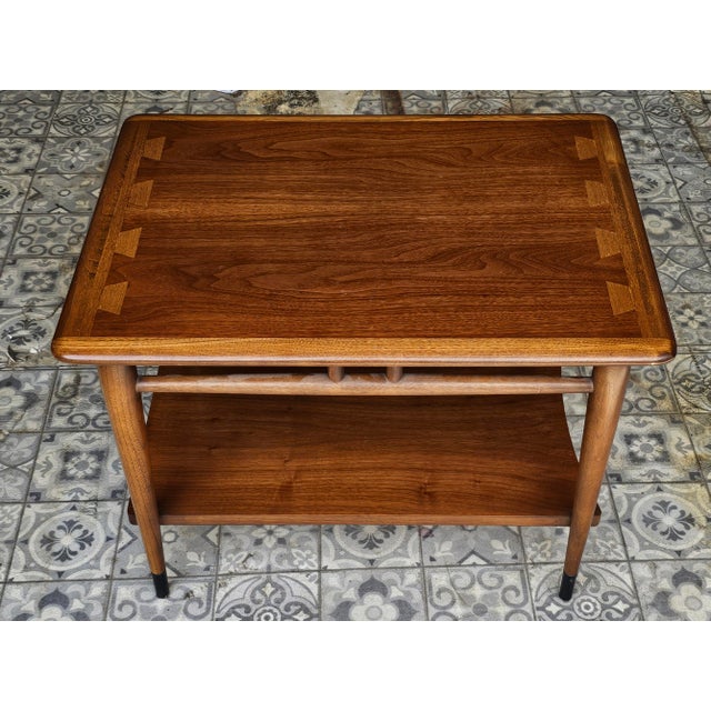 Lane Furniture 1961 Lane Acclaim Dovetail Walnut Side Table For Sale - Image 4 of 10