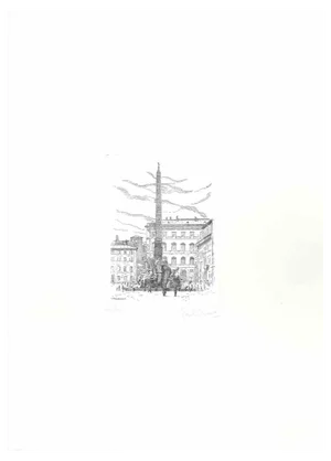 Giuseppe Malandrino, Fountain of the Four Rivers, Etching, 1970s