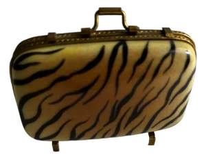 Vintage Limoges France Tiger Luggage Box