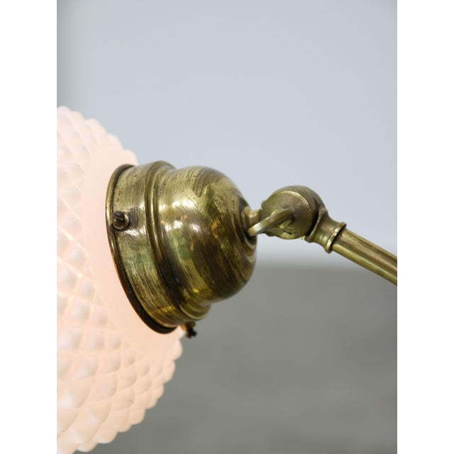 Mid-Century Italian Table Lamp in Brass and Etched Glass For Sale - Image 6 of 12