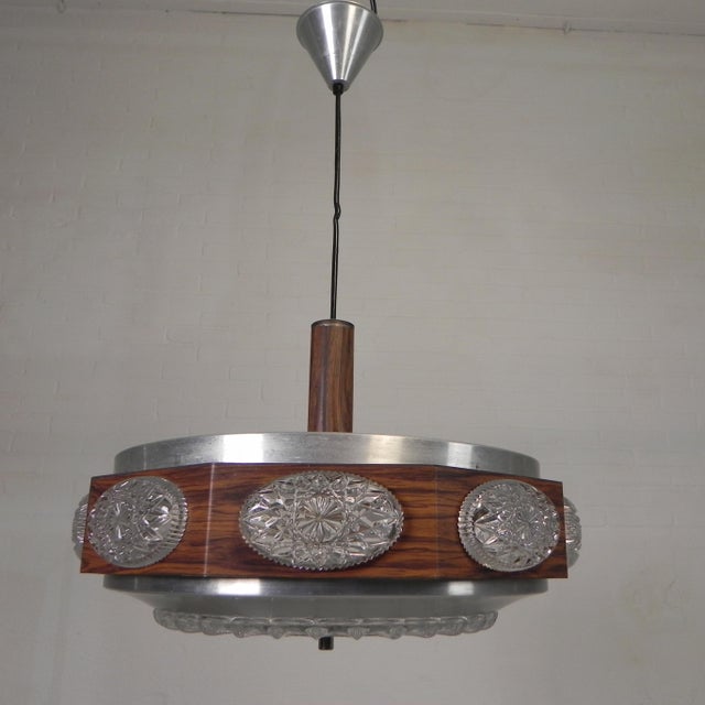 Brown Vintage Lakro Pendant Lamp with Oval Glass Plates, 1970s For Sale - Image 8 of 17