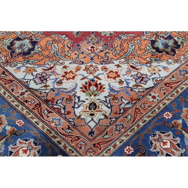 Red 1980s Persian Tabriz Area Rug 9’10” X 12’8″ For Sale - Image 8 of 9