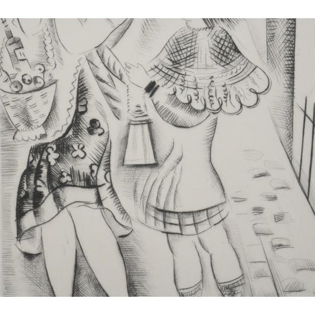 Mily Possoz, Young Girls with Provisions, Original Signed Engraving For Sale - Image 8 of 10
