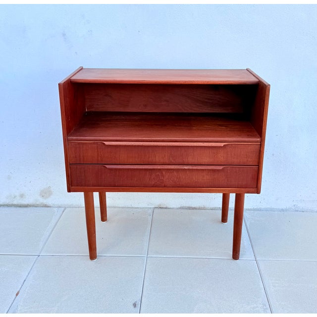Danish Bedside Table in Teak Veneer, 1960s For Sale - Image 10 of 10