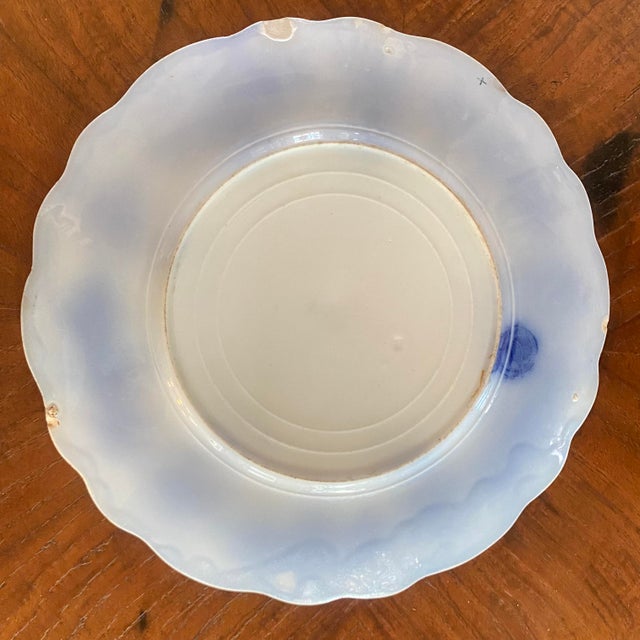 Victorian Flow Blue W. H. Grindley & Co England "Clarence" Made in England Plate For Sale - Image 3 of 15