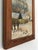 A vintage original oil painting of a snowy Scandinavian cottage, dating from 1960. The scene shows a yellow house with...