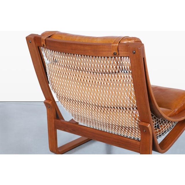 Vintage Leather and Teak T4 Lounge Chairs by Fred Lowen for Tessa For Sale - Image 13 of 14