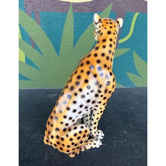 Italian Hand-Painted Ceramic Cheetah For Sale - Image 11 of 11