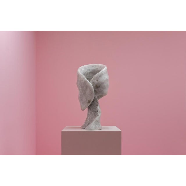 Aqua fossil sculptural table light in alabaster & resin by amarist studio one of a kind dimensions: d 40 x w 55 x h 90 cm....