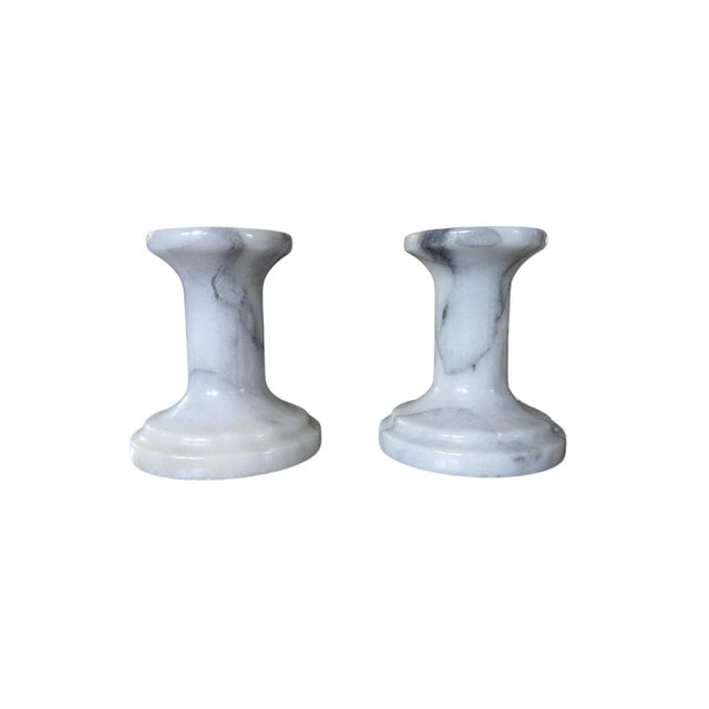 Vintage Marble Candle Holders- A Pair For Sale - Image 11 of 16