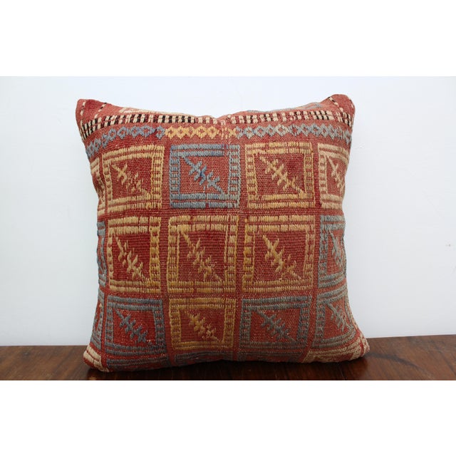 4 Turkish Kilim Decorative Pillow Covers - 16"x16" For Sale - Image 9 of 13