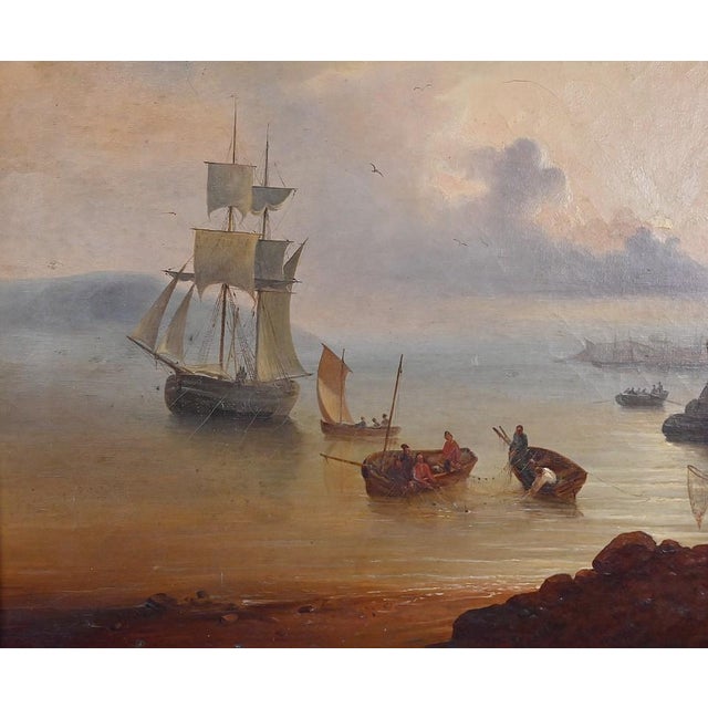 French School Artist, Light on the Port, 19th Century, Oil on Canvas For Sale - Image 7 of 12