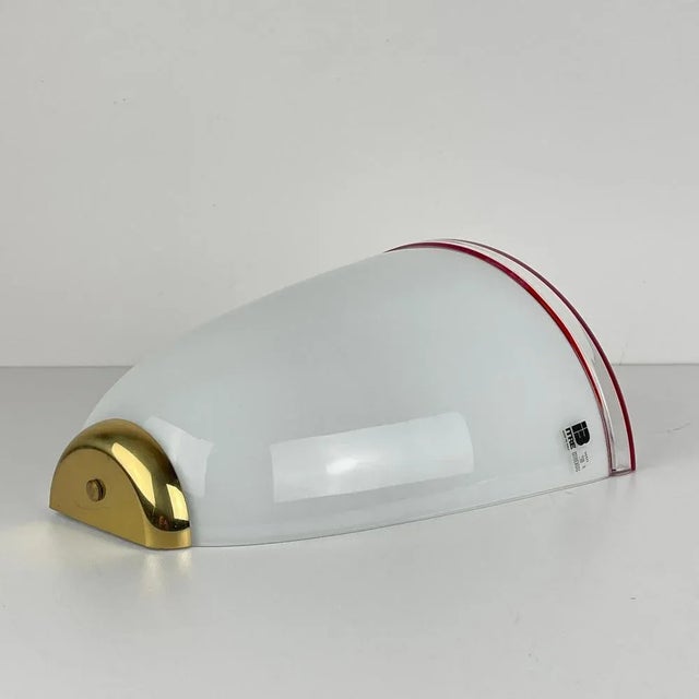 White and Red Murano Wall Lamp from Itre, Italy, 1980s For Sale - Image 10 of 13