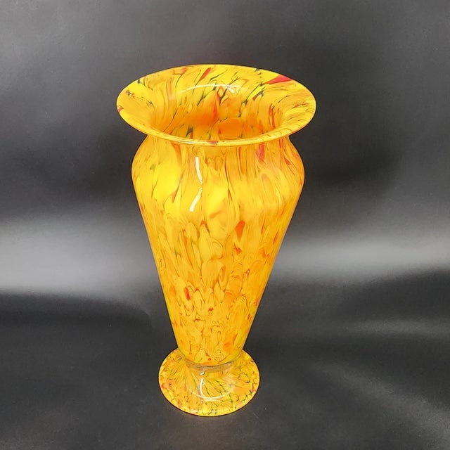 Glass Vintage MCM Murano STyle Hand Blown Art Glass Confetti Vase For Sale - Image 7 of 7