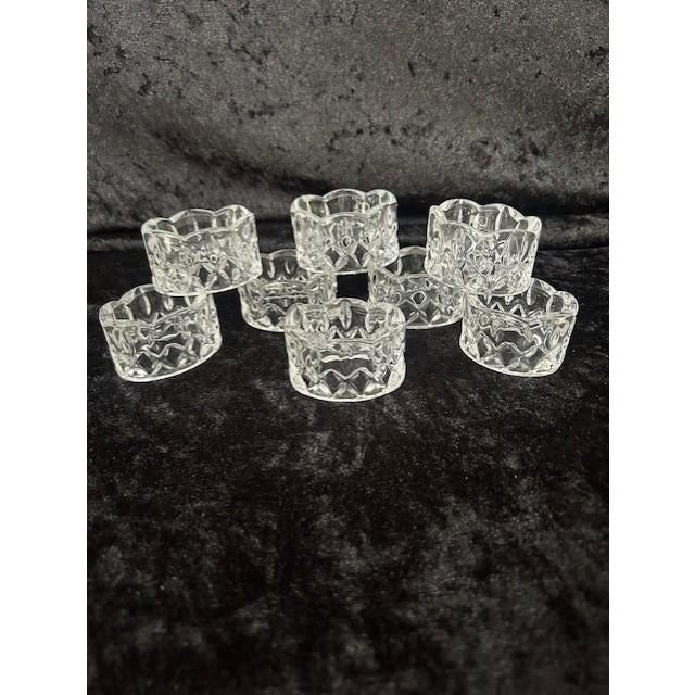 Mid-Century Modern 1990s Gorham King Edward Napkin Crystal Rings- Set of 8 For Sale - Image 3 of 3