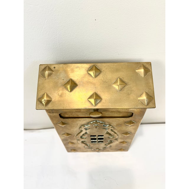 Brass Antique Vintage Solid Brass Mailbox: Wallmount Letterbox For Sale - Image 8 of 14