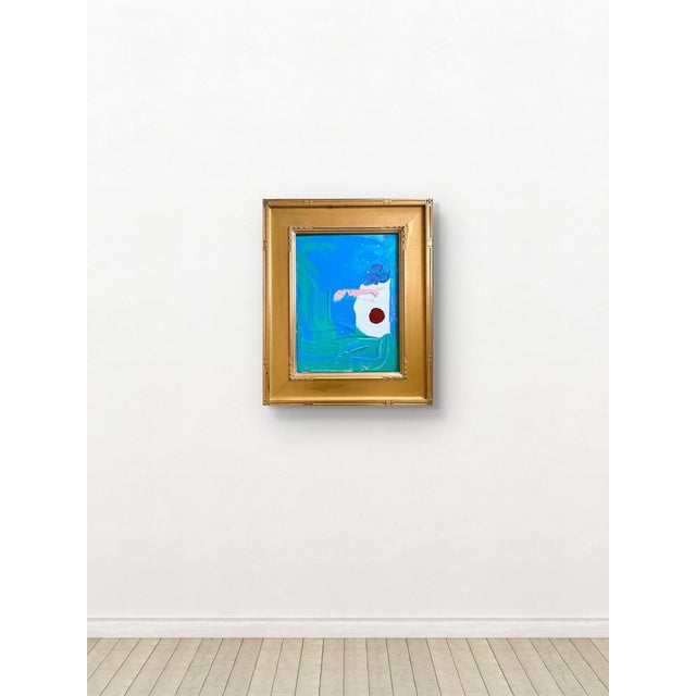 Contemporary Contemporary Acrylic, Painting on Canvas and Vintage Gold Frame by Matthew Izzo For Sale - Image 3 of 4