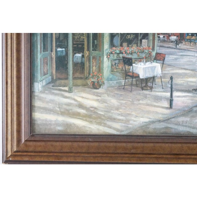 Cafe Print of Original Oil Painting on Canvas Signed For Sale - Image 4 of 6