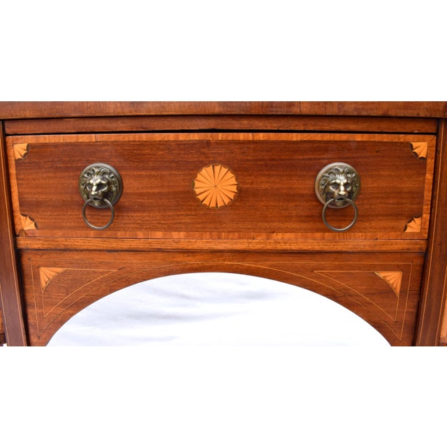 Early 20th Century Mahogany Hepplewhite Sideboard With Satinwood Inlay For Sale - Image 5 of 13
