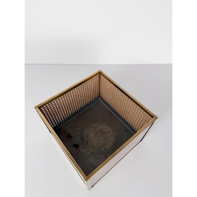 Gold Acrylic Glass, Cane and Brass Cachepot Planter in the style of Dior Home, 1970s For Sale - Image 8 of 16
