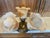 Vintage 1970s Floral Glass Ceiling Light Fixture For Sale - Image 4 of 5