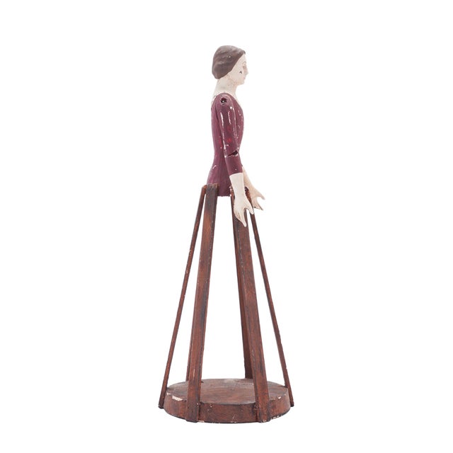 Wood French Folk Art / Santos Cage Doll With Articulated Arms, 1800-25 For Sale - Image 7 of 12