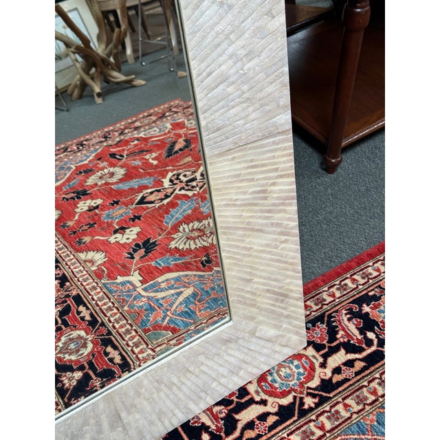 Shell Pottery Barn Capiz Rectangular Wall Mirror For Sale - Image 7 of 12