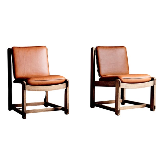 Oak and Aniline Leather Lounge Chair, Germany, 1940s For Sale