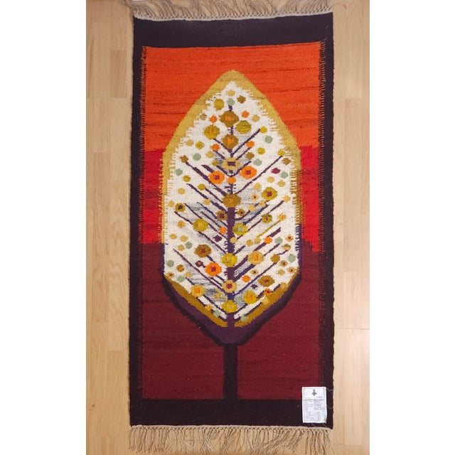 Vintage Polish Handwoven Tapestry in Wool, 1970s For Sale - Image 4 of 6