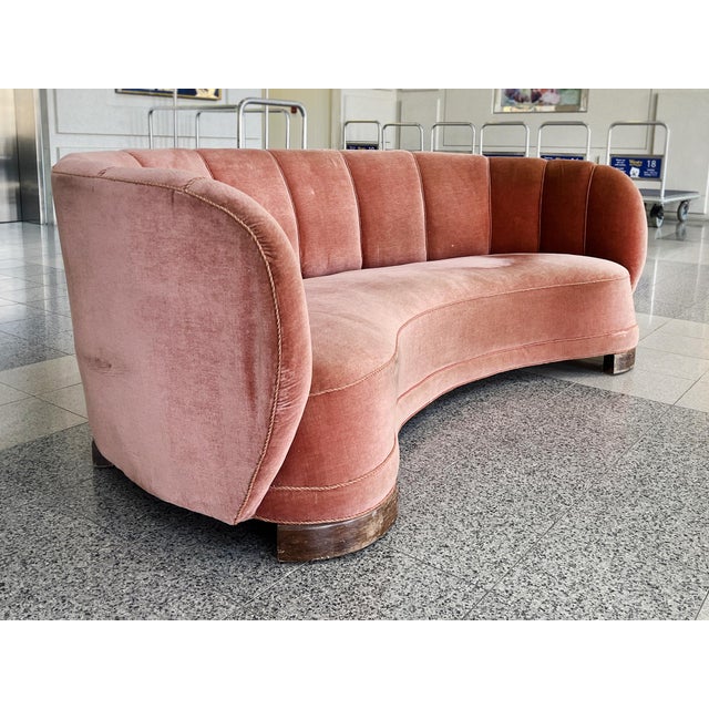 Mid-Century Modern Midcentury Danish Modern Banana Sofa in the Style of Viggo Boesen For Sale - Image 3 of 12
