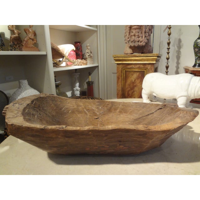 19th Century French Hand Carved Walnut Dough Bowl For Sale In Houston - Image 6 of 12