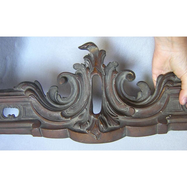 Late 19th Century Antique Bronze French Rococo Architectural Element, Building, Fireplace Fragment For Sale - Image 5 of 6
