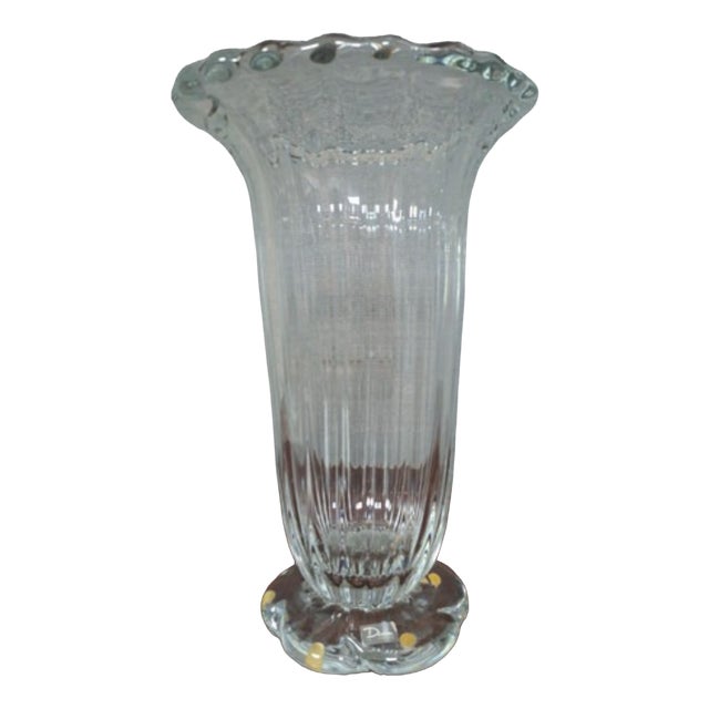 Large Crystal Vase from Daum, France For Sale