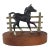 Vintage Mid Century Metal Foal Baby Horse on Wood Base Bookend For Sale