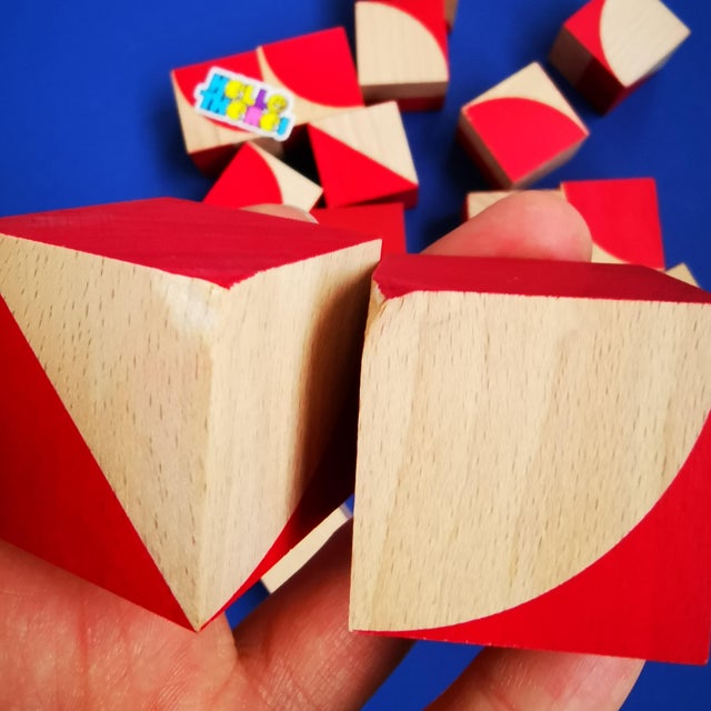 1989 Vintage Kurt Naef Ornabo Cubes Blocks Game Toy Puzzle Wooden 1980s Swiss Made Hubert Zimmermann For Sale - Image 13 of 17