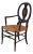 English Victorian Woven Rush Seat Open Armchair For Sale