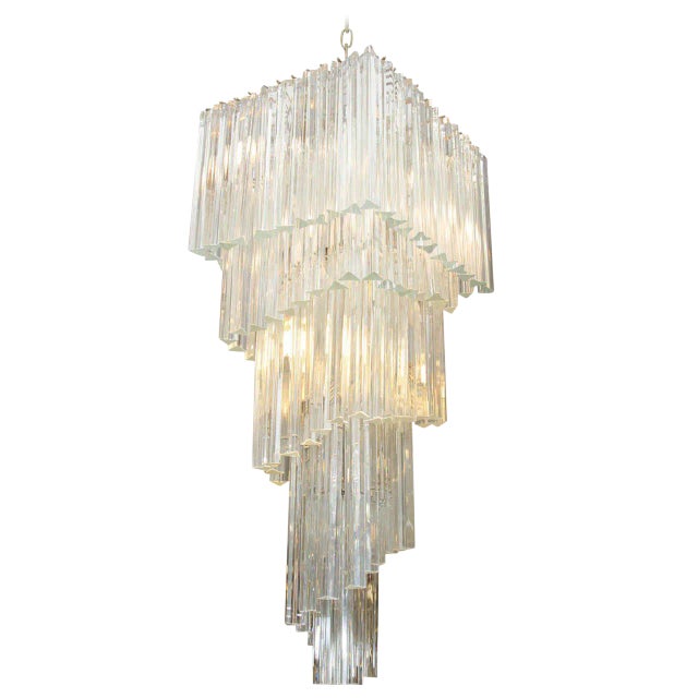 Camer Camer Five-Tier Murano Glass Chandelier For Sale - Image 4 of 4