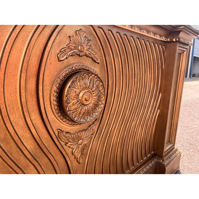 Century Furniture 1990s Century Furniture Silk Roads Gilt Credenza – Solid Stone Top For Sale - Image 4 of 8