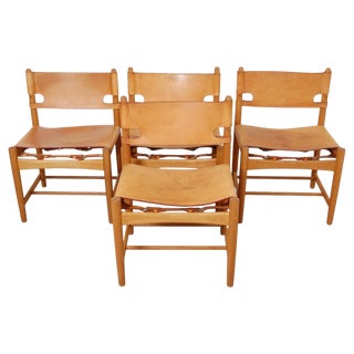 Vintage Spanish Dining Chairs by Børge Mogensen, 1990s, Set of 4 For Sale