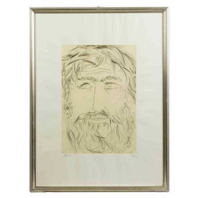 Mid-Century Modern Giacomo Manzú, Hommage to Michelangelo, Original Etching, 1975 For Sale - Image 3 of 4