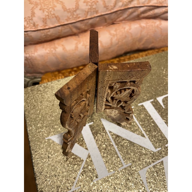 Brown Vintage Wooden Hand Carved Center Piece Decor For Sale - Image 8 of 11