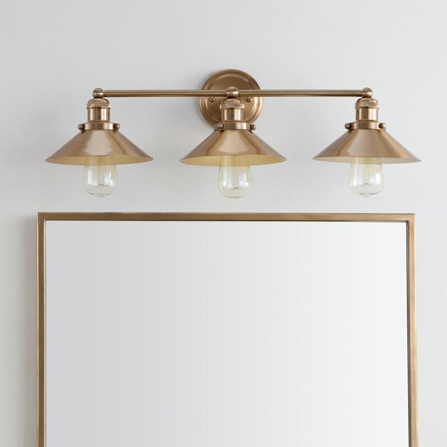 3light Metal Vanity Light, Brass Gold Chairish