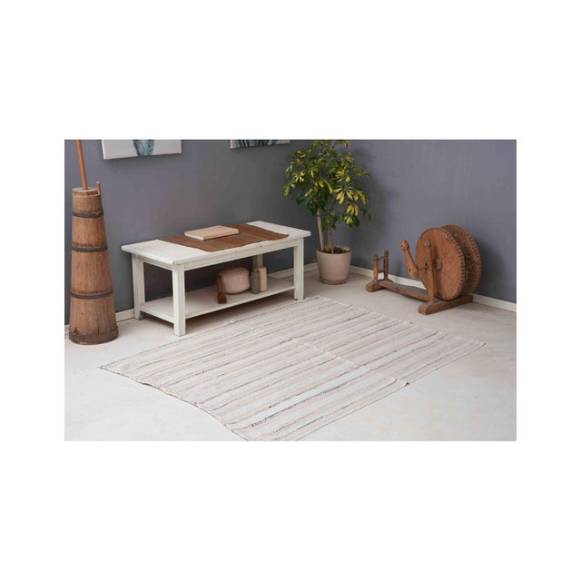 Decorative Vintage Turkish Hemp Rug - 4`9" X 6`2" For Sale - Image 4 of 6