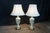 Vintage Mid 20th Century Hand Painted Porcelain Floral Trophy Urn Table Lamps Filigree Brass - Pair For Sale - Image 16 of 17