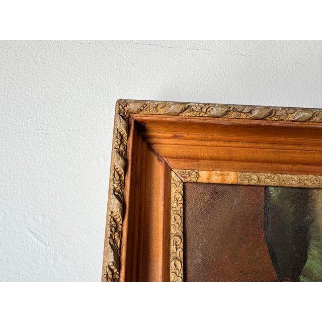 Brown 1950's Vintage Still Life Oil on Board Painting -Framed For Sale - Image 8 of 11