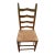 Antique Primitive Wooden 4-Slat Ladderback Accent Side Chair For Sale