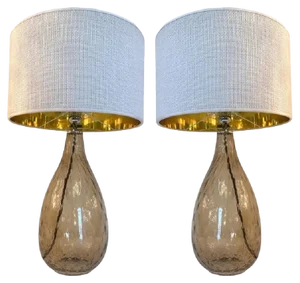 Fumè Table Lamps in Murano Glass by Simong, Set of 2