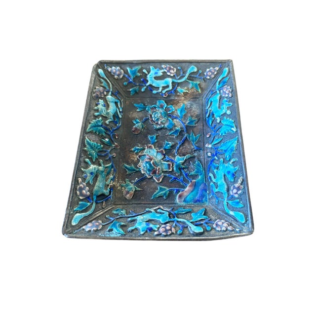 This exceptional Chinese export small plate bears the marking "China" on its reverse side and showcases intricate antique...