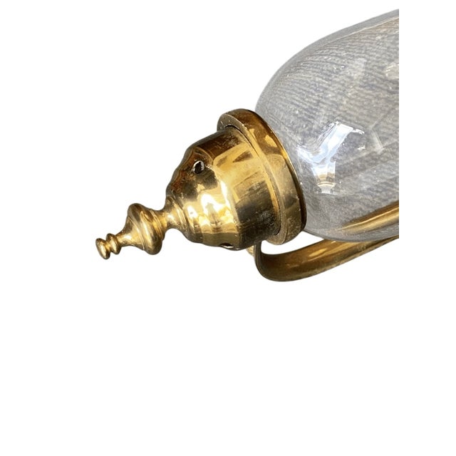 Traditional Early 20th Century Virginia Metalcrafters Williamsburg Brass and Glass Wall Sconce Candle Holder For Sale - Image 3 of 4
